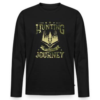 Deer Hunting Wild Animal Hunting Season Shooting - Men's Premium Organic Long Sleeve Shirt - black - Front - Nico (187cm)