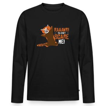 Panda rouge amoureux des animaux mignons nature animale - T-shirt manches longues Premium bio Homme - noir - Devant - Nico (187cm)