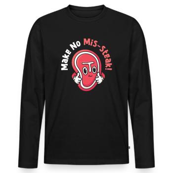 Pas d’erreurs font que les amateurs de viande cuisinent des erreurs - T-shirt manches longues Premium bio Homme - noir - Devant - Nico (187cm)
