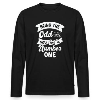 Math Odd Number Mathematics Smart Inspirational - Men's Premium Organic Long Sleeve Shirt - black - Front - Nico (187cm)
