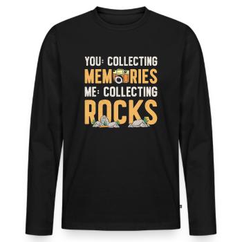 Rock Collecting Geologist Geode Rock Hunter - Men's Premium Organic Long Sleeve Shirt - black - Front - Nico (187cm)