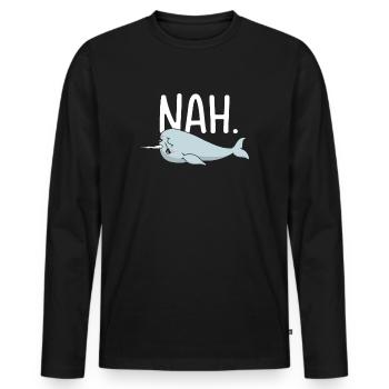 Réticent Amoureux du narval Animaux aquatiques Narval - T-shirt manches longues Premium bio Homme - noir - Devant - Nico (187cm)