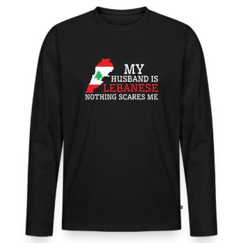 Nichts macht mir Angst Libanesischer Ehemann - Männer Premium Bio Langarmshirt - Schwarz - Vorne - Nico (187cm)