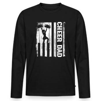 Cheerleader Proud Cheer Dad Cheerleading American - Men's Premium Organic Long Sleeve Shirt - black - Front - Nico (187cm)