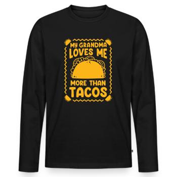 Tacos Mexican Foodie Burrito Nacho - Men's Premium Organic Long Sleeve Shirt - black - Front - Nico (187cm)