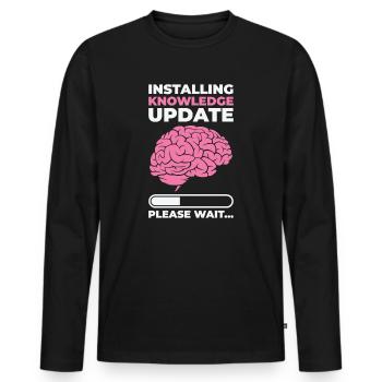 Installing Knowledge Update Student Brain Loading - Men's Premium Organic Long Sleeve Shirt - black - Front - Nico (187cm)