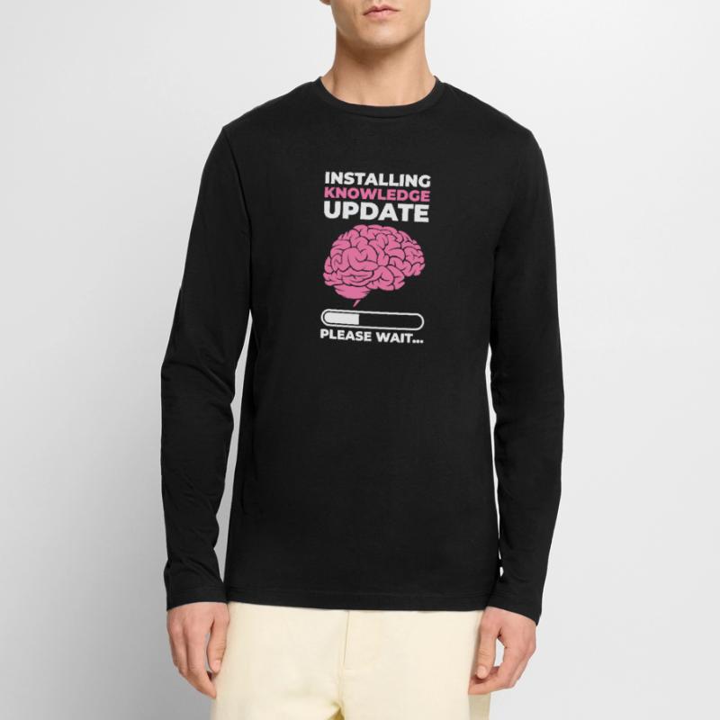 Installing Knowledge Update Student Brain Loading Men's Premium Organic Long Sleeve Shirt
