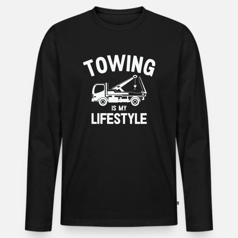 Abschleppwagenfahrer Lebensstil Abschleppen - Männer Premium Bio Langarmshirt - Schwarz