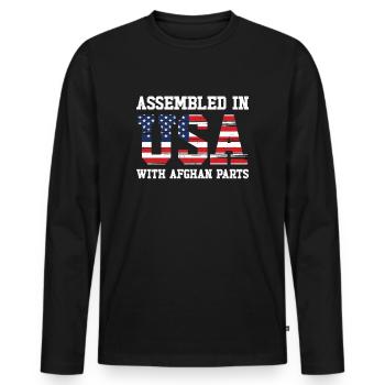 Né en Afghanistan Afghanistan Américains USA - T-shirt manches longues Premium bio Homme - noir - Devant - Nico (187cm)