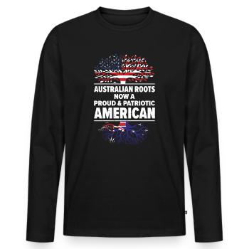 Geboren Australien Australien Amerikanisch USA - Männer Premium Bio Langarmshirt - Schwarz - Vorne - Nico (187cm)