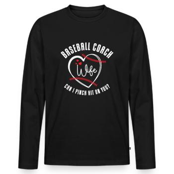 Baseball-Trainerin Ehefrau Berufstätige Mutter - Männer Premium Bio Langarmshirt - Schwarz - Vorne - Nico (187cm)
