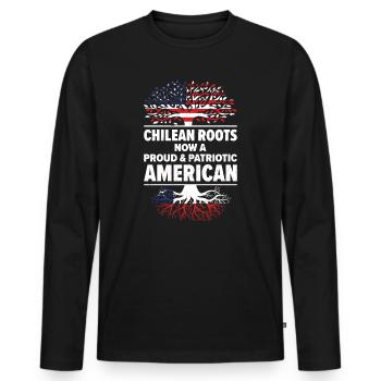 Né Chilien Chili États-Unis - T-shirt manches longues Premium bio Homme - noir - Devant - Nico (187cm)