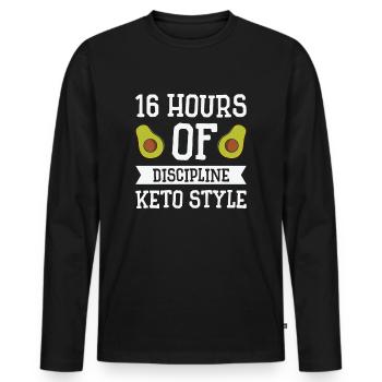 Keto Diet Avocat Fruits Perte de poids - T-shirt manches longues Premium bio Homme - noir - Devant - Nico (187cm)
