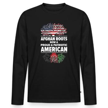 Né en Afghanistan Afghanistan Américains USA - T-shirt manches longues Premium bio Homme - noir - Devant - Nico (187cm)