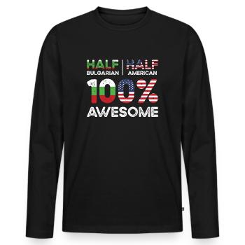 Half Bulgarian Bulgaria American USA Citizenship - Men's Premium Organic Long Sleeve Shirt - black - Front - Nico (187cm)