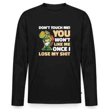 Moyenne Tortue Faune Propriétaire de tortue Moyenne - T-shirt manches longues Premium bio Homme - noir - Devant - Nico (187cm)