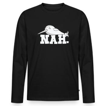 Réticent Amoureux du narval Animaux aquatiques Narval - T-shirt manches longues Premium bio Homme - noir - Devant - Nico (187cm)