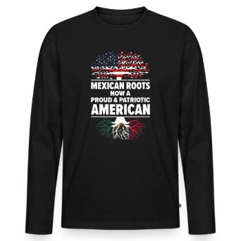 Born Mexican Mexico American USA Citizenship - Men's Premium Organic Long Sleeve Shirt - black - Front - Nico (187cm)