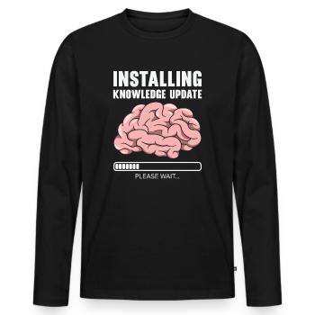 Installing Knowledge Update Student Brain Loading - Men's Premium Organic Long Sleeve Shirt - black - Front - Nico (187cm)