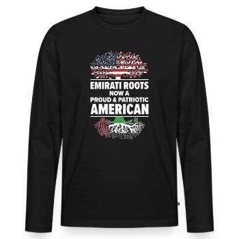 Né émirati Émirats arabes unis - T-shirt manches longues Premium bio Homme - noir - Devant - Nico (187cm)