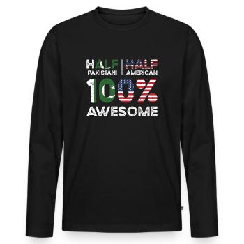 Born Pakistani Pakistan American USA Citizenship - Men's Premium Organic Long Sleeve Shirt - black - Front - Nico (187cm)
