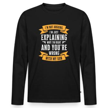 Armes Amateurs d’armes Propriétaires d’armes à feu Tir - T-shirt manches longues Premium bio Homme - noir - Devant - Nico (187cm)