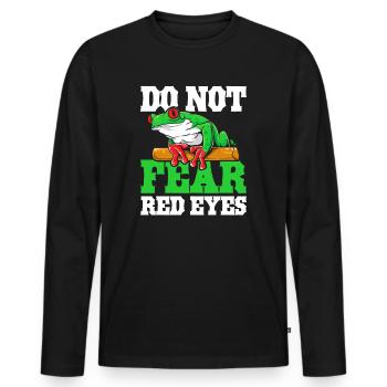 Rotäugiger Laubfrosch Niedliches - Männer Premium Bio Langarmshirt - Schwarz - Vorne - Nico (187cm)