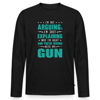 Armes Amateurs d’armes Propriétaires d’armes à feu Tir - T-shirt manches longues Premium bio Homme - noir - Devant - Nico (187cm)