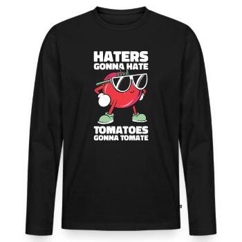Tomato Gardening Lover Funny Gardener - Men's Premium Organic Long Sleeve Shirt - black - Front - Nico (187cm)