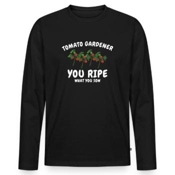Tomato Gardening Lover Funny Gardener - Men's Premium Organic Long Sleeve Shirt - black - Front - Nico (187cm)