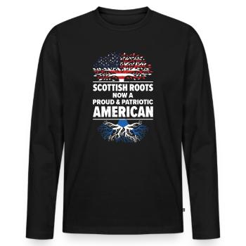 Born Scottish Scotland American USA Citizenship - Men's Premium Organic Long Sleeve Shirt - black - Front - Nico (187cm)
