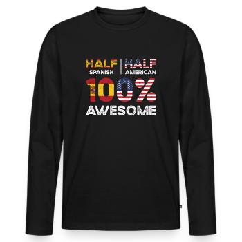 Geboren Spanisch Spanien Amerikanisch USA - Männer Premium Bio Langarmshirt - Schwarz - Vorne - Nico (187cm)