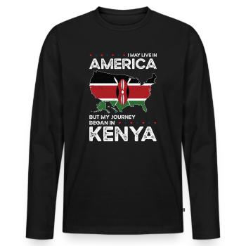 Né Kenyan Kenyan Amérique USA - T-shirt manches longues Premium bio Homme - noir - Devant - Nico (187cm)