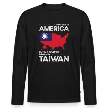 Born Taiwanese Taiwan American USA Citizenship - Men's Premium Organic Long Sleeve Shirt - black - Front - Nico (187cm)