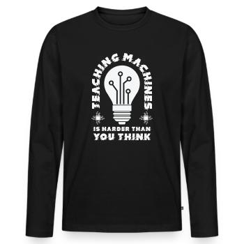 Teaching Machine Learning Artificial Intelligence - Men's Premium Organic Long Sleeve Shirt - black - Front - Nico (187cm)