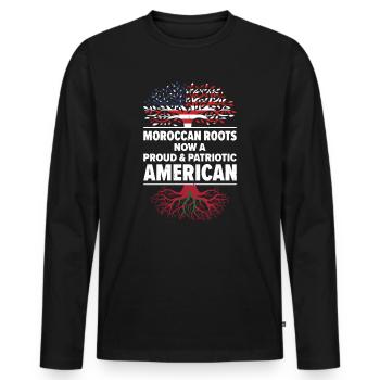 Né marocain Maroc États-Unis - T-shirt manches longues Premium bio Homme - noir - Devant - Nico (187cm)