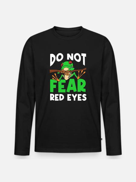 Rotäugiger Laubfrosch Niedliches - Männer Premium Bio Langarmshirt - Schwarz