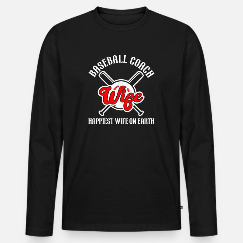 Baseball-Trainerin Ehefrau Berufstätige Mutter - Männer Premium Bio Langarmshirt - Schwarz