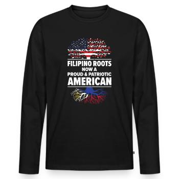 Né philippin Philippines Américains USA - T-shirt manches longues Premium bio Homme - noir - Devant - Nico (187cm)