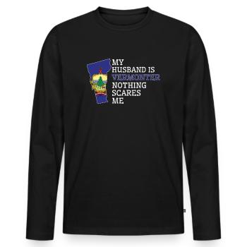 Rien ne me fait peur Vermont mari Vermont - T-shirt manches longues Premium bio Homme - noir - Devant - Nico (187cm)