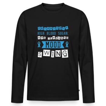 Pancréas diabétique - T-shirt manches longues Premium bio Homme - noir - Devant - Nico (187cm)