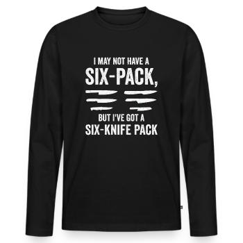Messersammler Messer Sammeln - Männer Premium Bio Langarmshirt - Schwarz - Vorne - Nico (187cm)