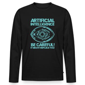 AI Maschinelles Lernen Computer Geek Technologie - Männer Premium Bio Langarmshirt - Schwarz - Vorne - Nico (187cm)
