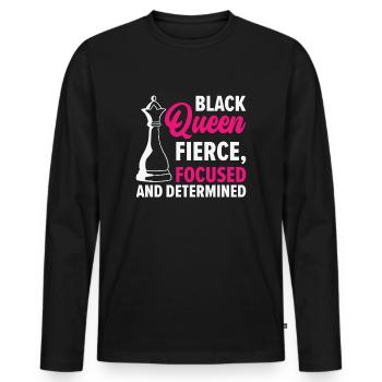 International Women's Day African American Black - Men's Premium Organic Long Sleeve Shirt - black - Front - Nico (187cm)