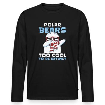 Journée mondiale de la nature Ours polaire Conservation de la faune arctique - T-shirt manches longues Premium bio Homme - noir - Devant - Nico (187cm)