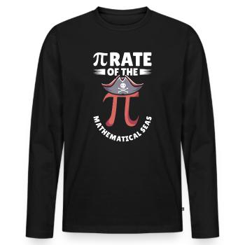 Pi Tag Pirate Mathématicien Pi Symbol Number - T-shirt manches longues Premium bio Homme - noir - Devant - Nico (187cm)