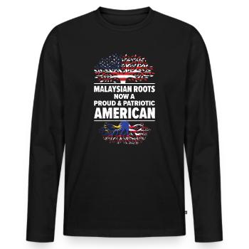 Né Malaisien Malaisie États-Unis - T-shirt manches longues Premium bio Homme - noir - Devant - Nico (187cm)