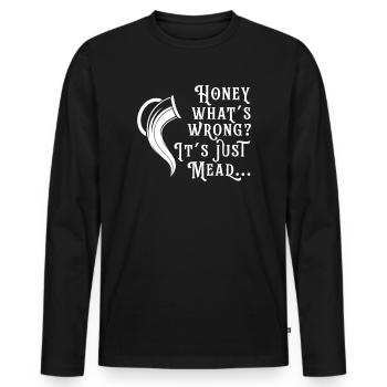 Honigwein Lustiger Met Hausbrauer Viking - Männer Premium Bio Langarmshirt - Schwarz - Vorne - Nico (187cm)