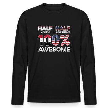Geborener Jemenit Jemen Amerikaner USA - Männer Premium Bio Langarmshirt - Schwarz - Vorne - Nico (187cm)