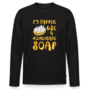 Soap Dealer Homemade Soap Soaper Soap Hobbyist - Men's Premium Organic Long Sleeve Shirt - black - Front - Nico (187cm)